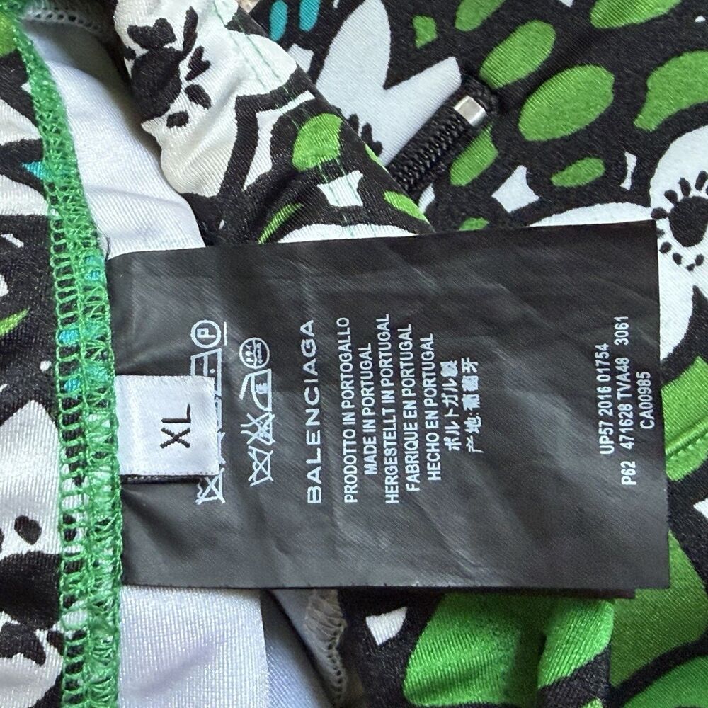 Balenciaga Paris Spring 2017 Floral Print Legging Dress Pant Green Blue XL $1090 - Picture 8 of 14
